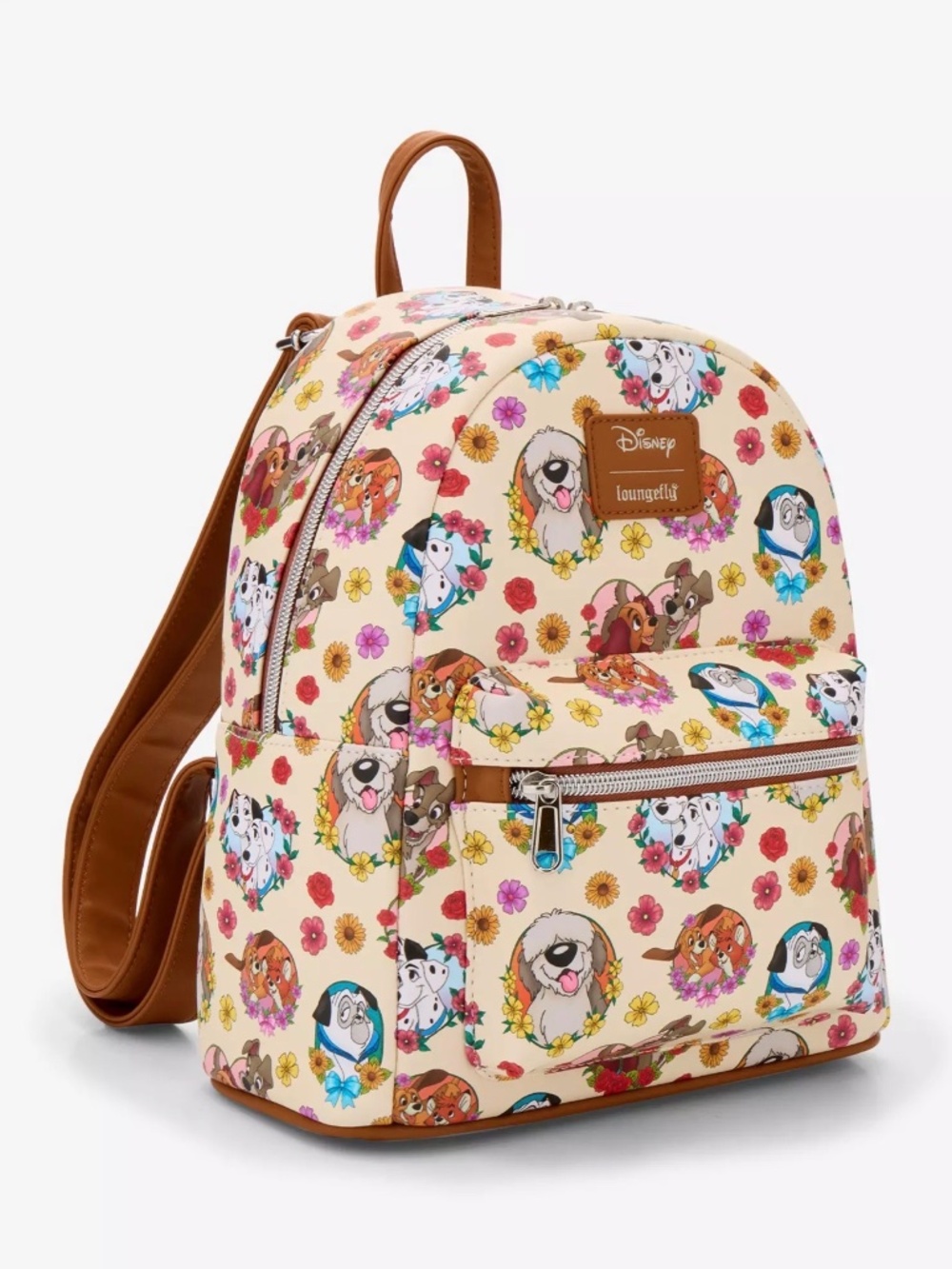 Loungefly Disney Dogs Flower Hearts Mini Backpack NWT - Picture 2 of 4